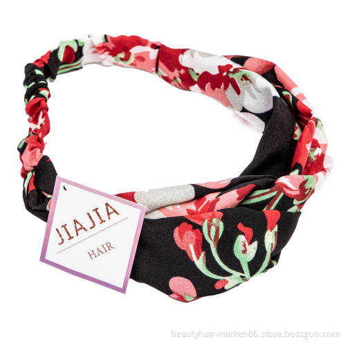 JIAJIA Women Colorful Twisted Knotted Head Wrap Elastic Turban Headband for Wig and Hair Style